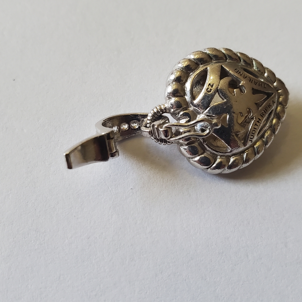 Judith Ripka Silver Heart Pendant with Champagne Stone - Picture 5 of 6